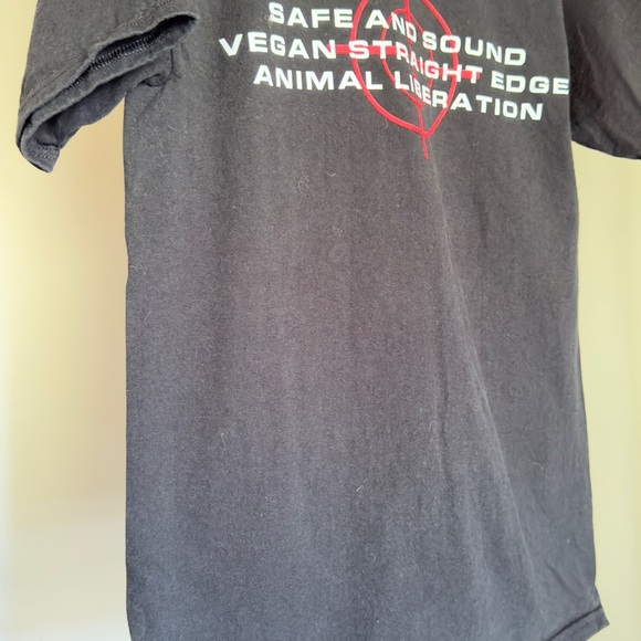 Safe and Sound Vegan Straight Edge Animal Liberation Tshirt - Picture 3 of 9